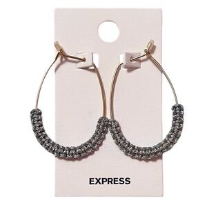 Express Silver Weave Teardrop Gold Hoop Earrings